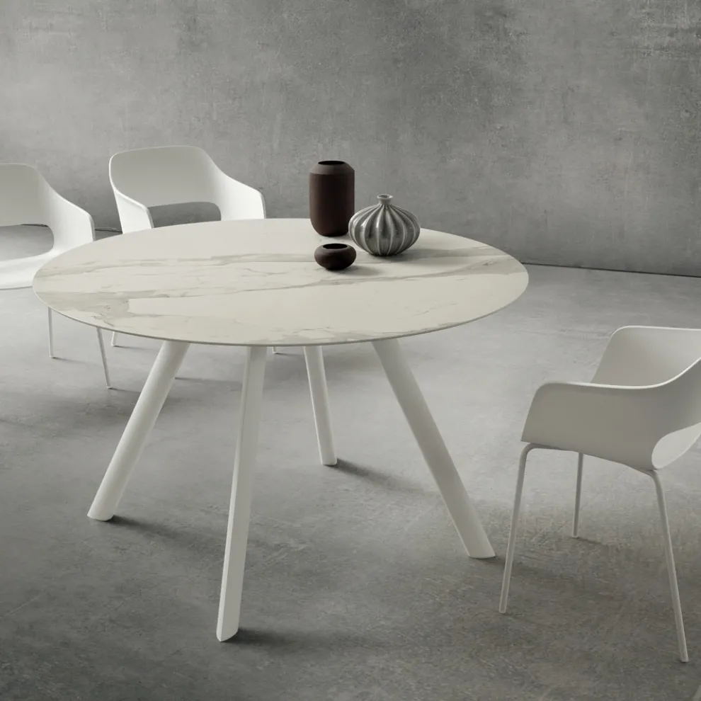 Esstisch mit runder Laminamplatte Made in Italy - Lingotto