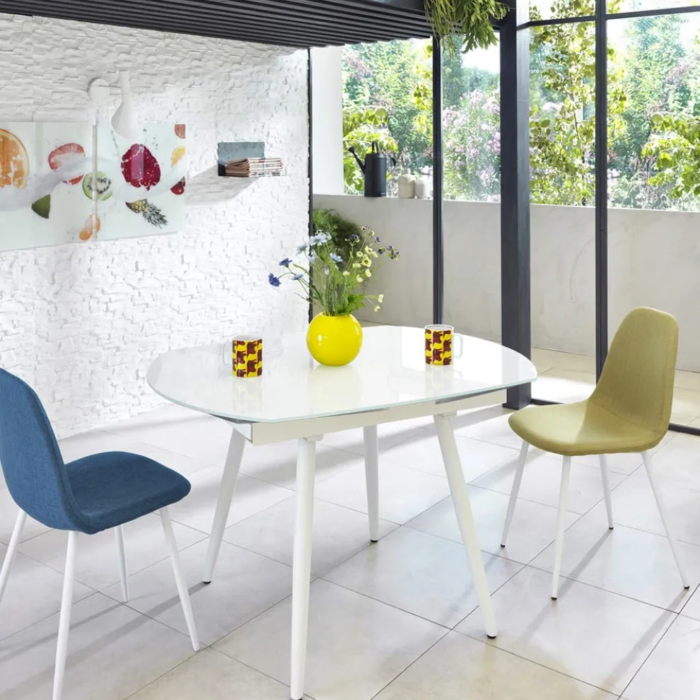 Esstisch verlängerbar mit Glas Tischplatte Japan New