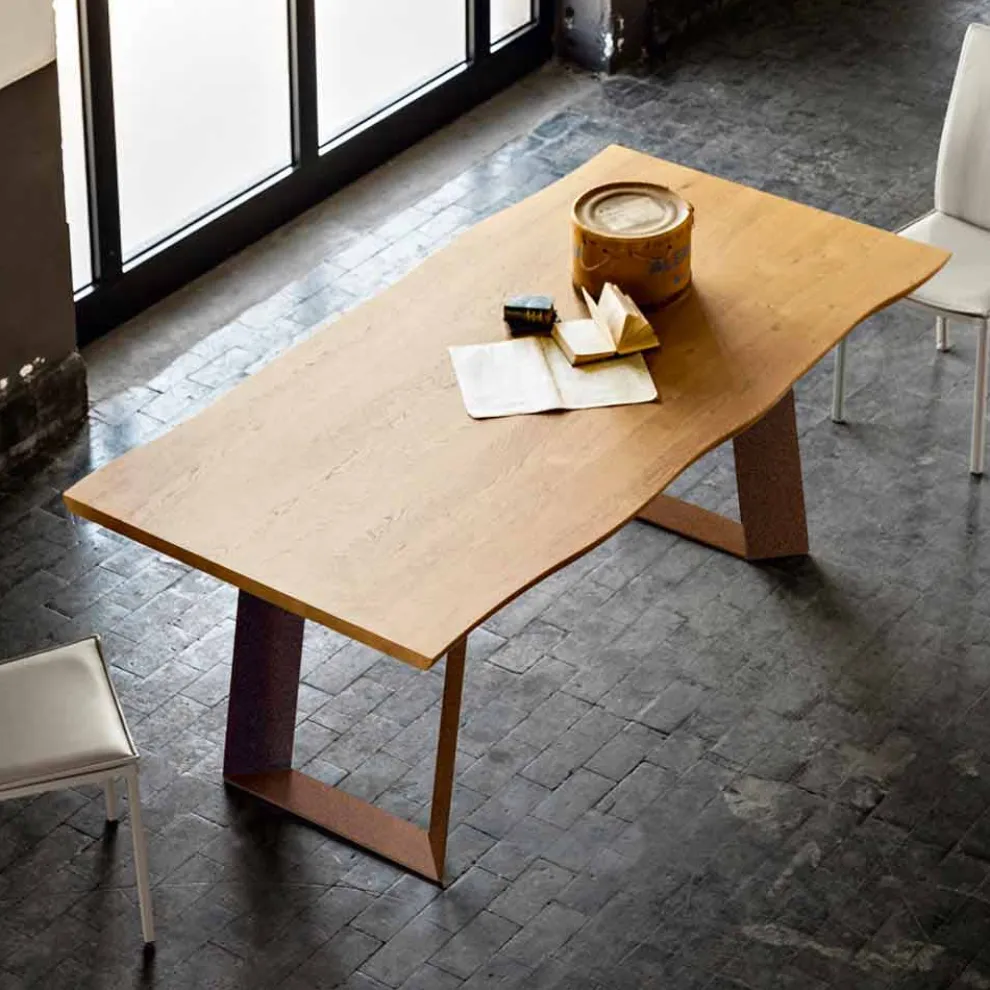 Esstisch 100x200cm aus Holz und Metall in modernem Design Flora