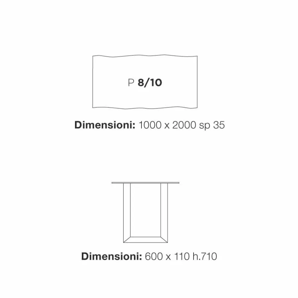 Esstisch 100x200cm aus Holz und Metall in modernem Design Flora