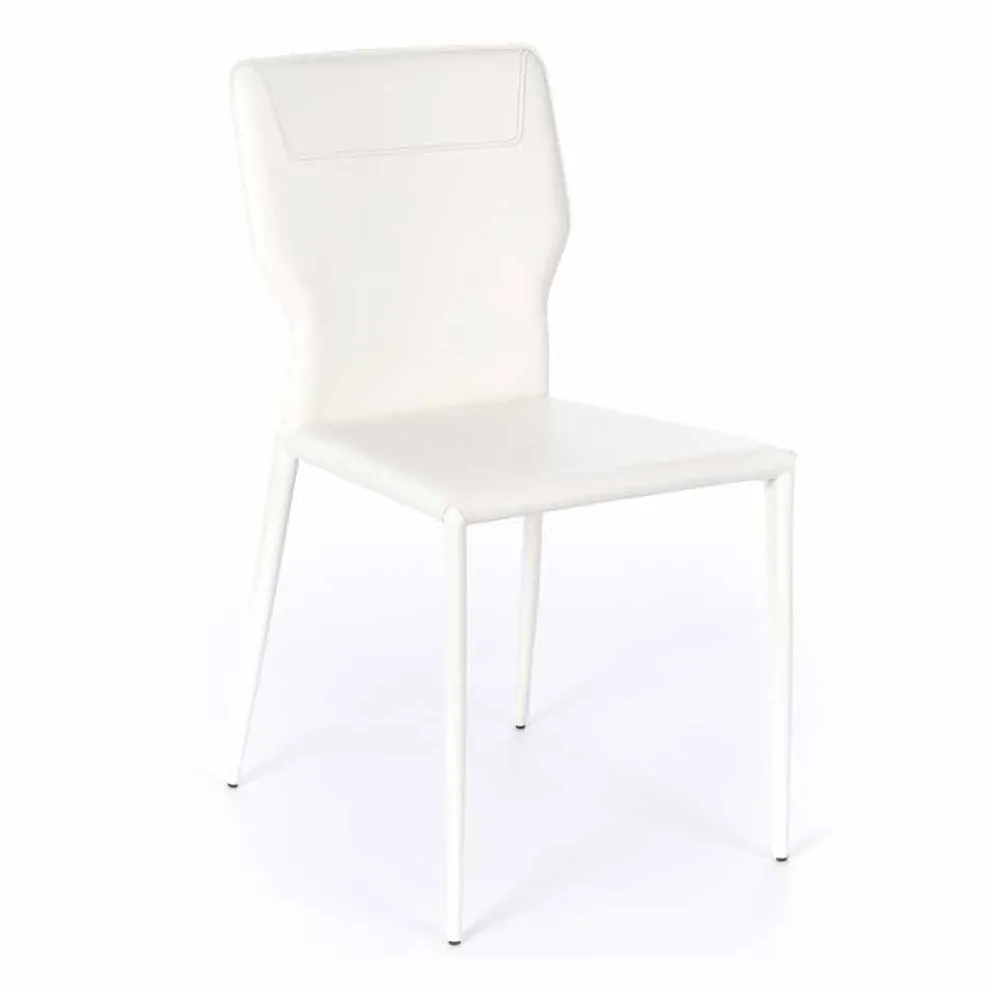 Esszimmerstuhl aus Metall, gepolstert mit Kunstleder, 4 Stück - Titty