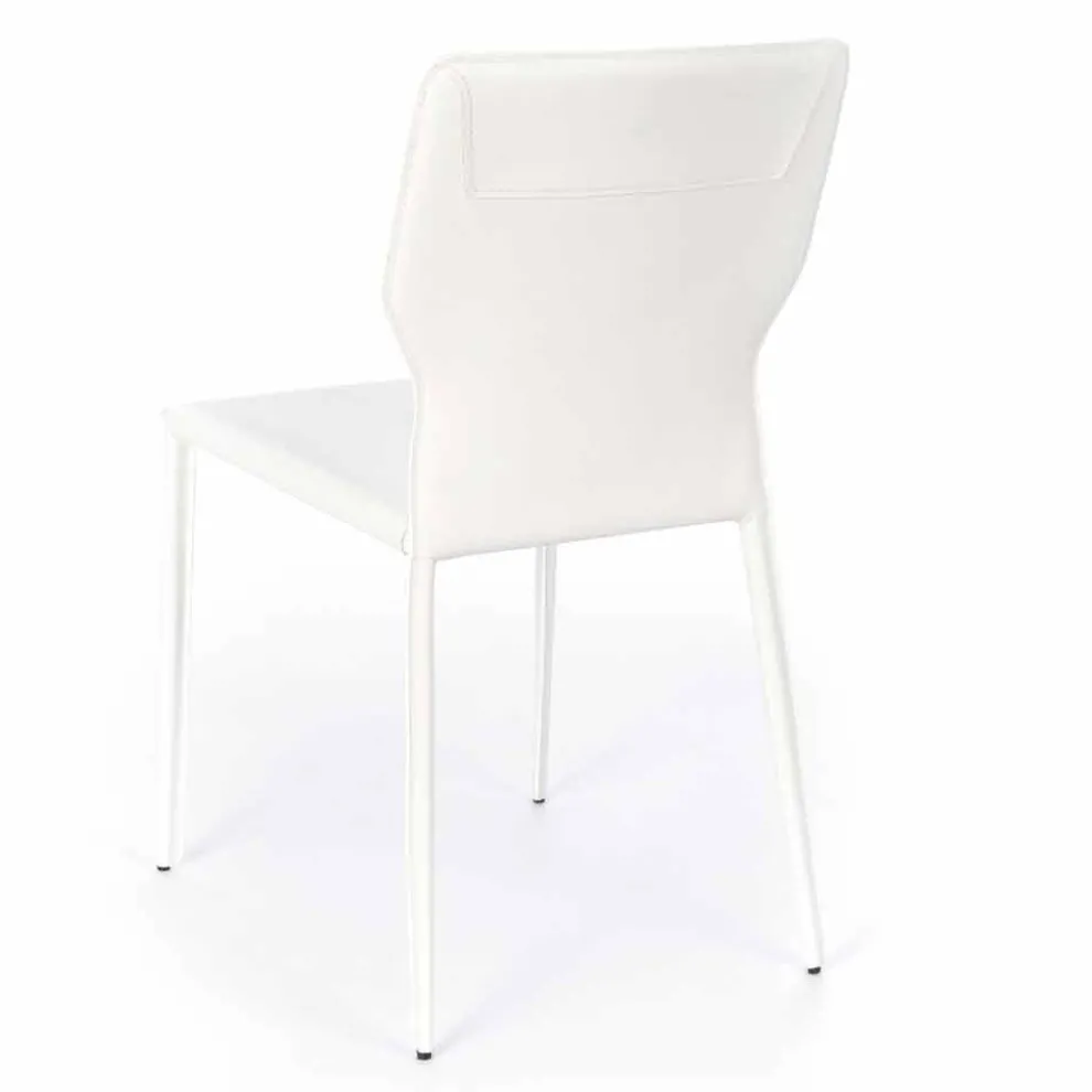 Esszimmerstuhl aus Metall, gepolstert mit Kunstleder, 4 Stück - Titty