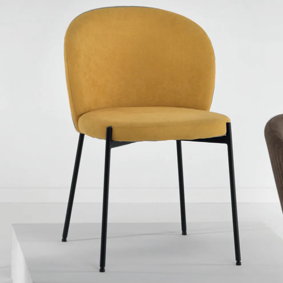 Esszimmerstuhl aus gepolstertem Stoff und Metall 4 Stück - Cup