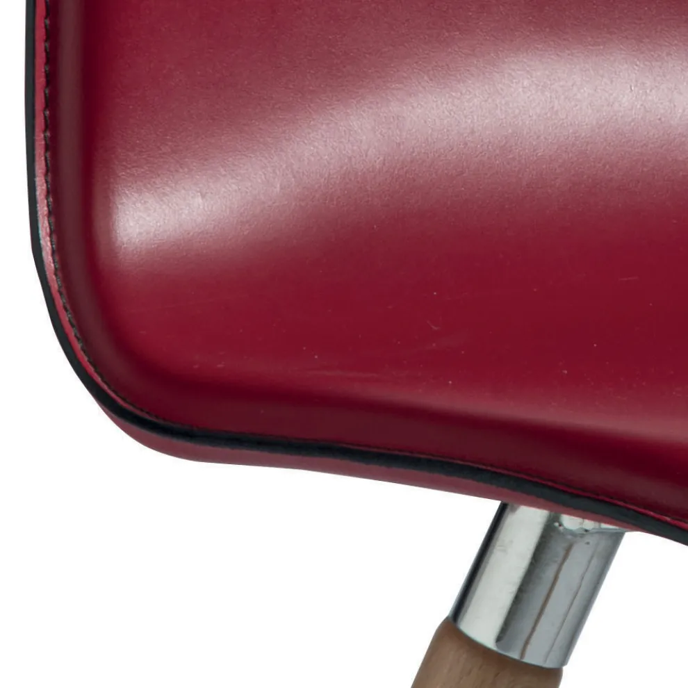 Esszimmerstuhl aus regeneriertem Leder mit Holzbeinen, hergestellt in Italien – Luke