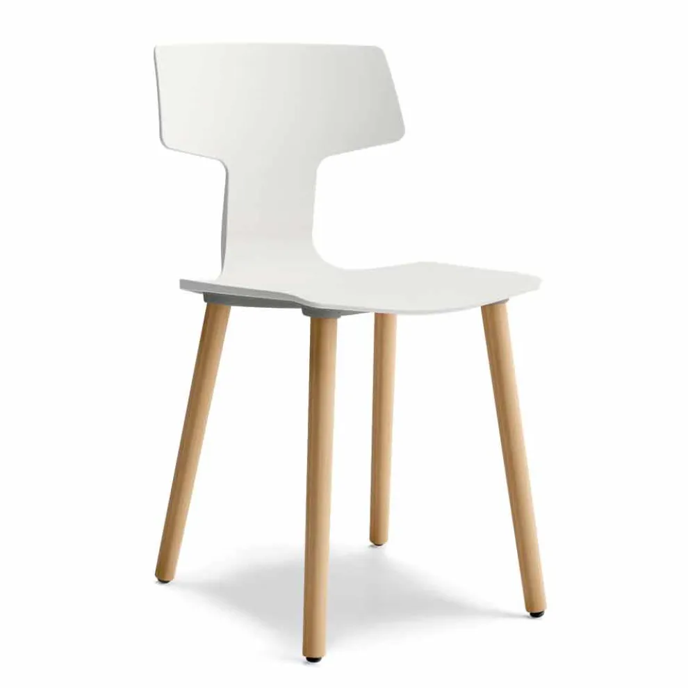 Esszimmerstuhl aus Holz und Polypropylen Made in Italy, 2 Stück - Klee