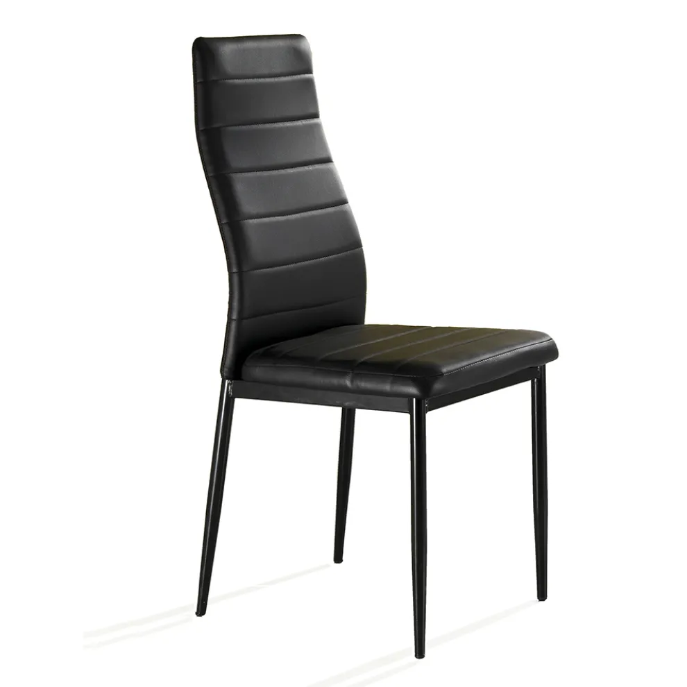 Esszimmerstuhl aus Kunstleder und Metall 4-teilig - Menorca