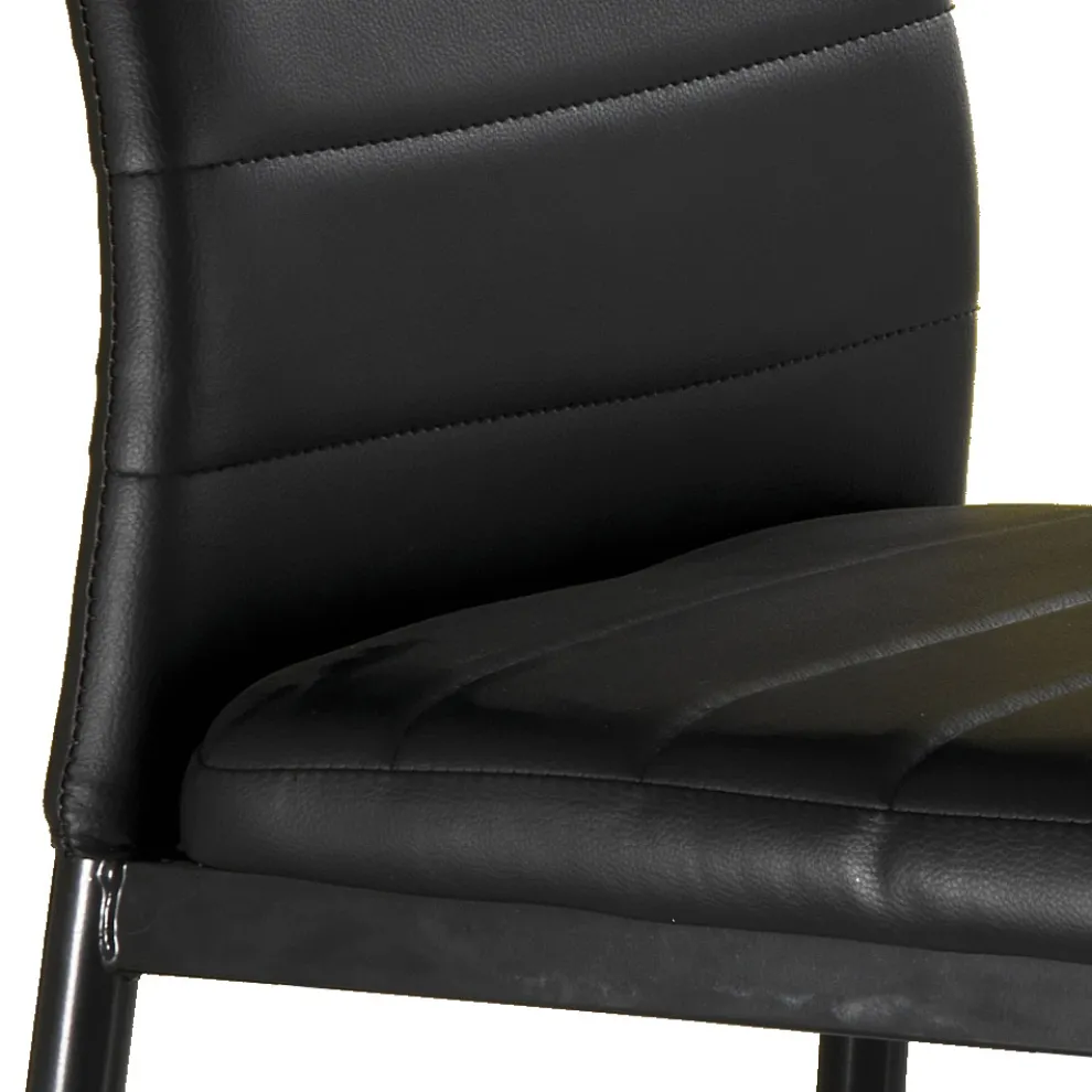 Esszimmerstuhl aus Kunstleder und Metall 4-teilig - Menorca