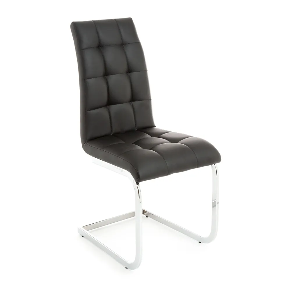 Esszimmerstuhl aus Kunstleder und verchromtem Metall 4-teilig - Molise