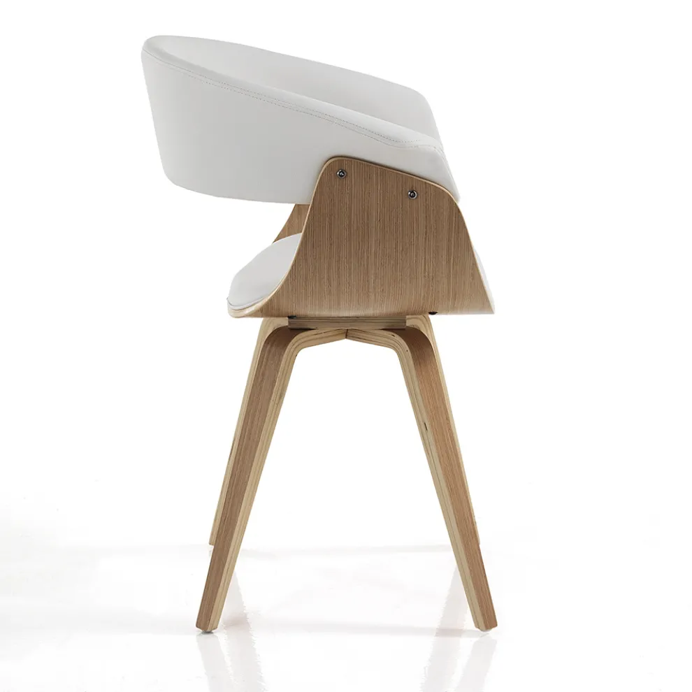 Esszimmerstuhl aus Kunstleder und Sperrholz - Nubea