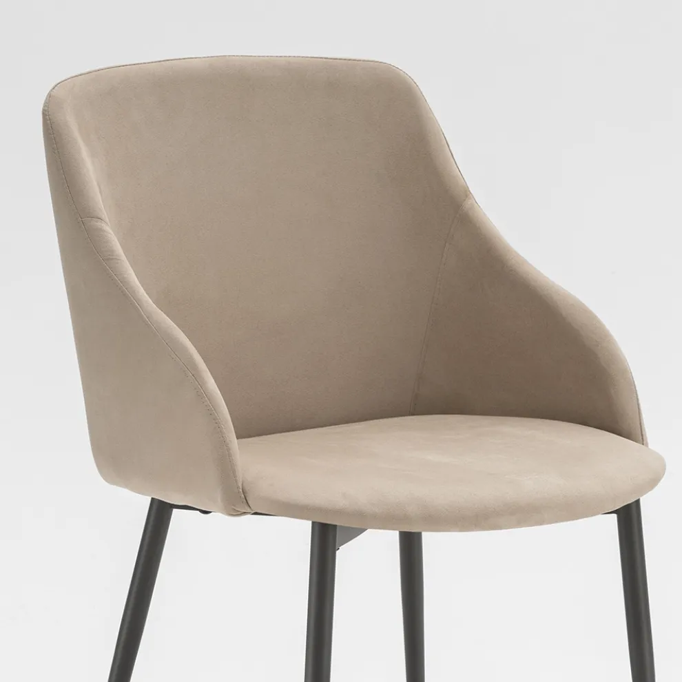 Esszimmerstuhl aus Metall mit Mikrofaserbezug Made in Italy - Suzanne