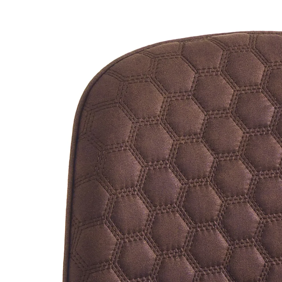 Esszimmerstuhl aus Mikrofaser und mattschwarzem Metall 4-teilig - Jake