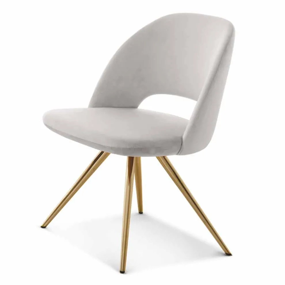 Esszimmerstuhl aus Stoff mit goldenen Beinen Made in Italy - Marchesi