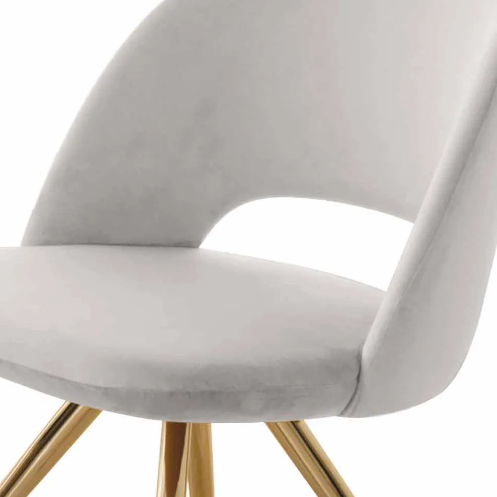 Esszimmerstuhl aus Stoff mit goldenen Beinen Made in Italy - Marchesi