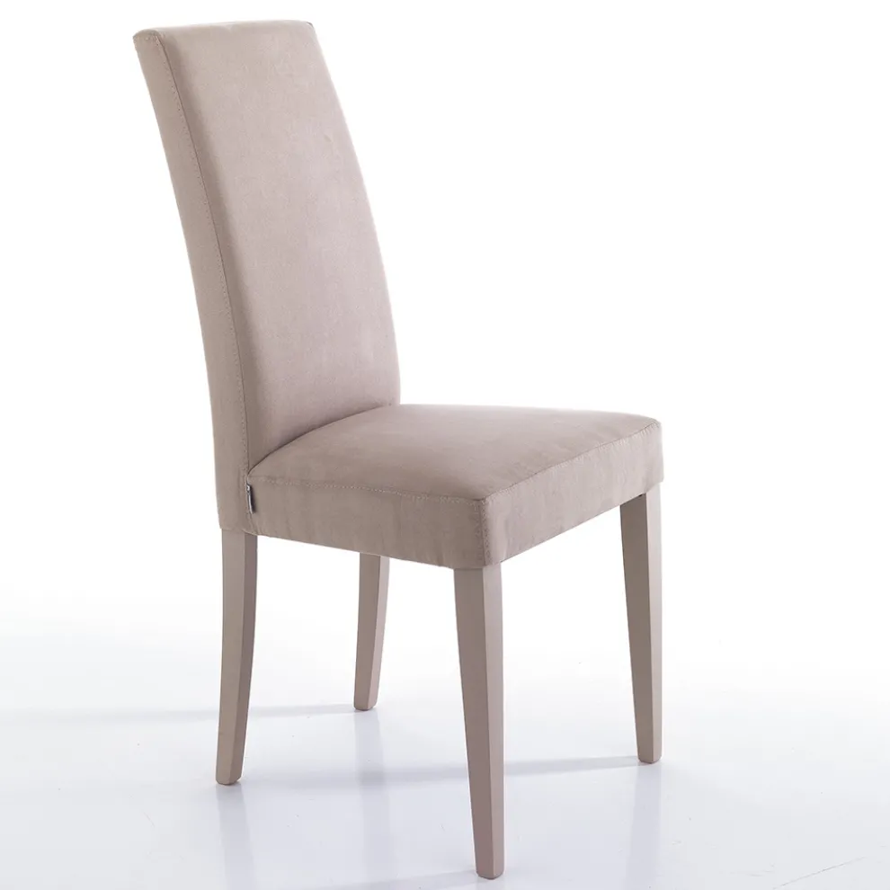 Esszimmerstuhl aus Mikrofaser und Holz Made in Italy 2 Stück - Simonella