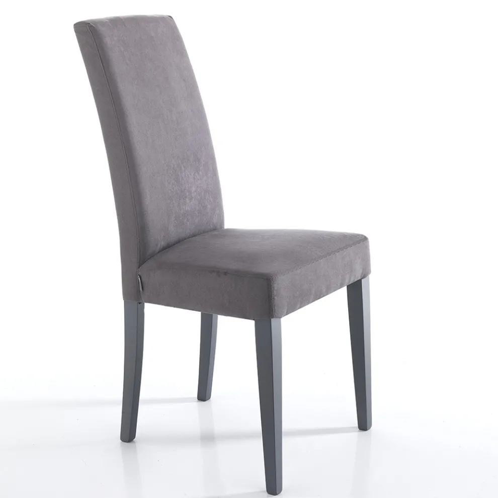 Esszimmerstuhl aus Mikrofaser und Holz Made in Italy 2 Stück - Simonella