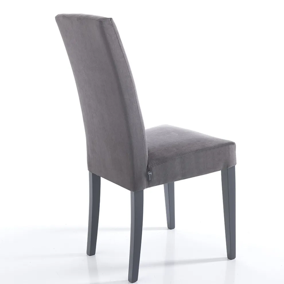 Esszimmerstuhl aus Mikrofaser und Holz Made in Italy 2 Stück - Simonella