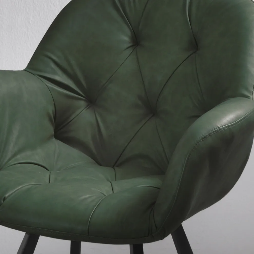 Esszimmerstuhl aus Kunstleder Metallstruktur 2 Stück - Delpiero