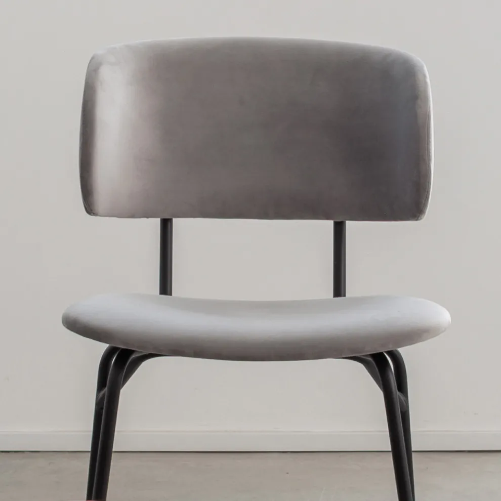 Esszimmerstuhl aus Metall und schmutzabweisendem Samt, 2 Stück - Valnerina