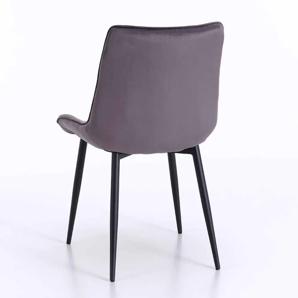 Esszimmerstuhl aus Metall mit gepolstertem und bezogenem Sitz, 4 Stück - Cronos