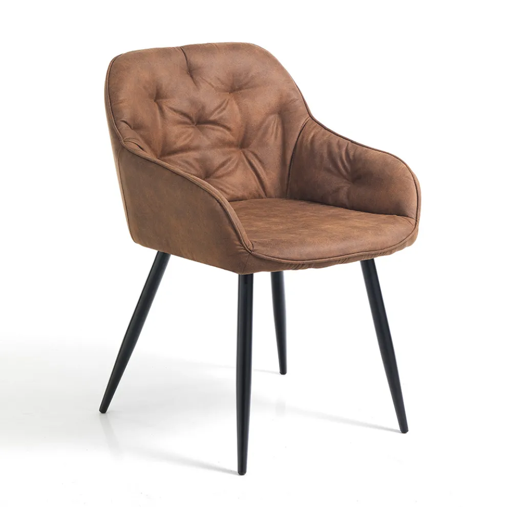 Esszimmerstuhl aus Leder in Antikoptik 2-teilig - Garbina