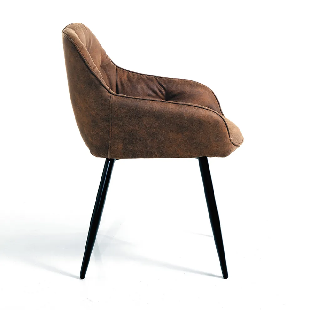 Esszimmerstuhl aus Leder in Antikoptik 2-teilig - Garbina