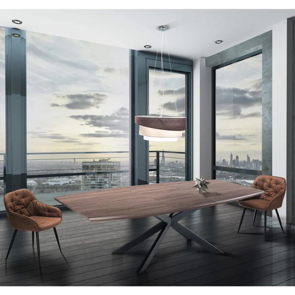 Esszimmerstuhl aus Leder in Antikoptik 2-teilig - Garbina