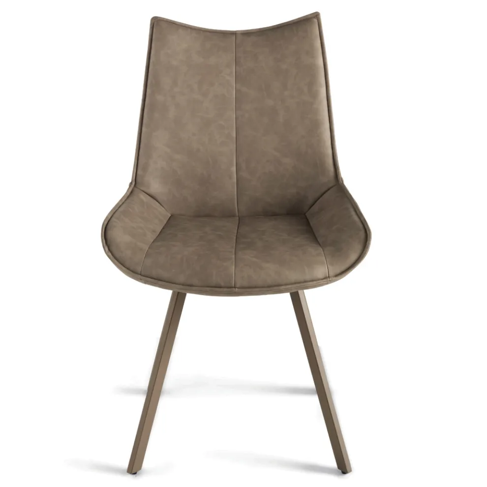 Esszimmerstuhl aus Kunstleder und lackiertem Metall 2 Stück - Foscarino