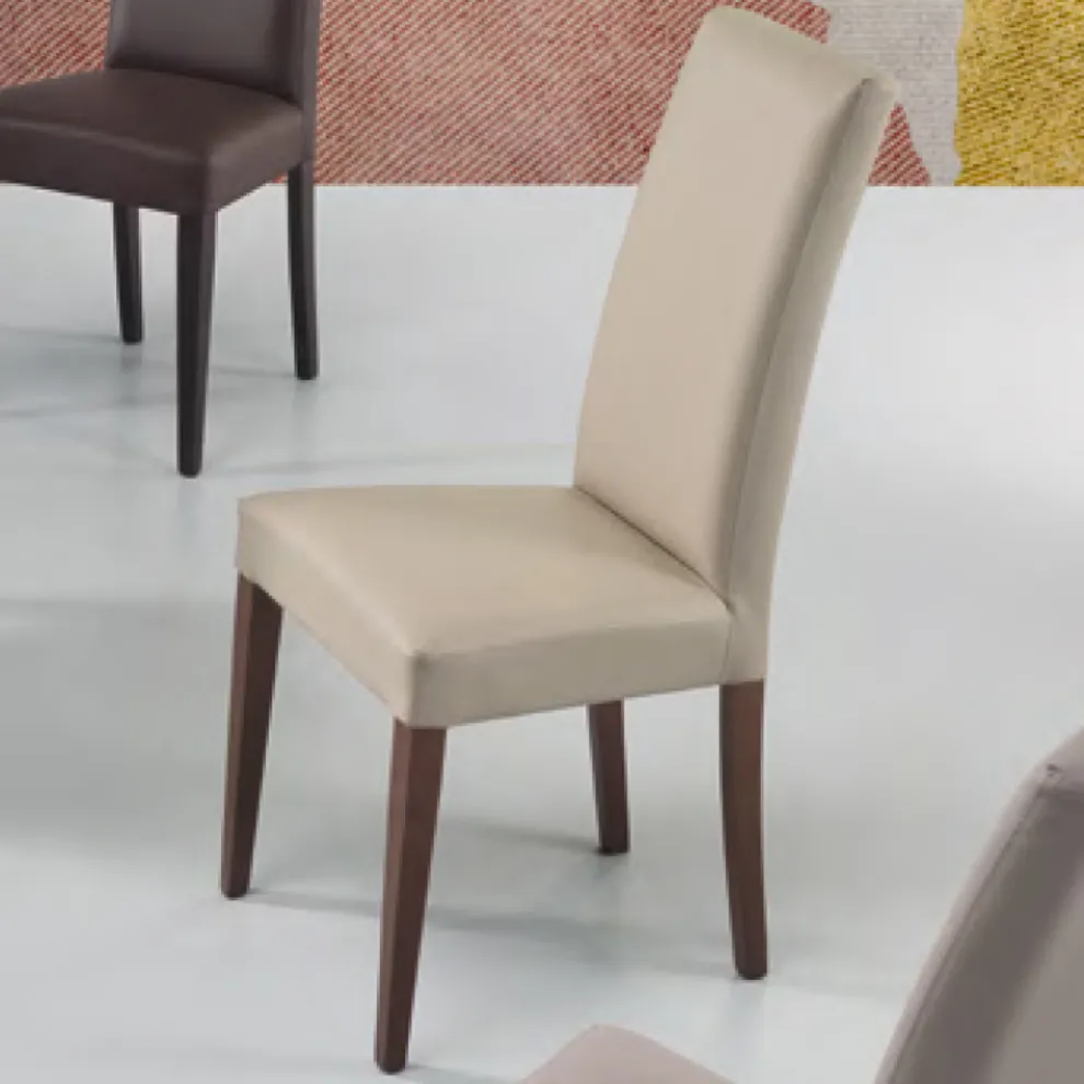 Esszimmerstuhl aus Kunstleder und Holz Made in Italy 2 Stück - Altera