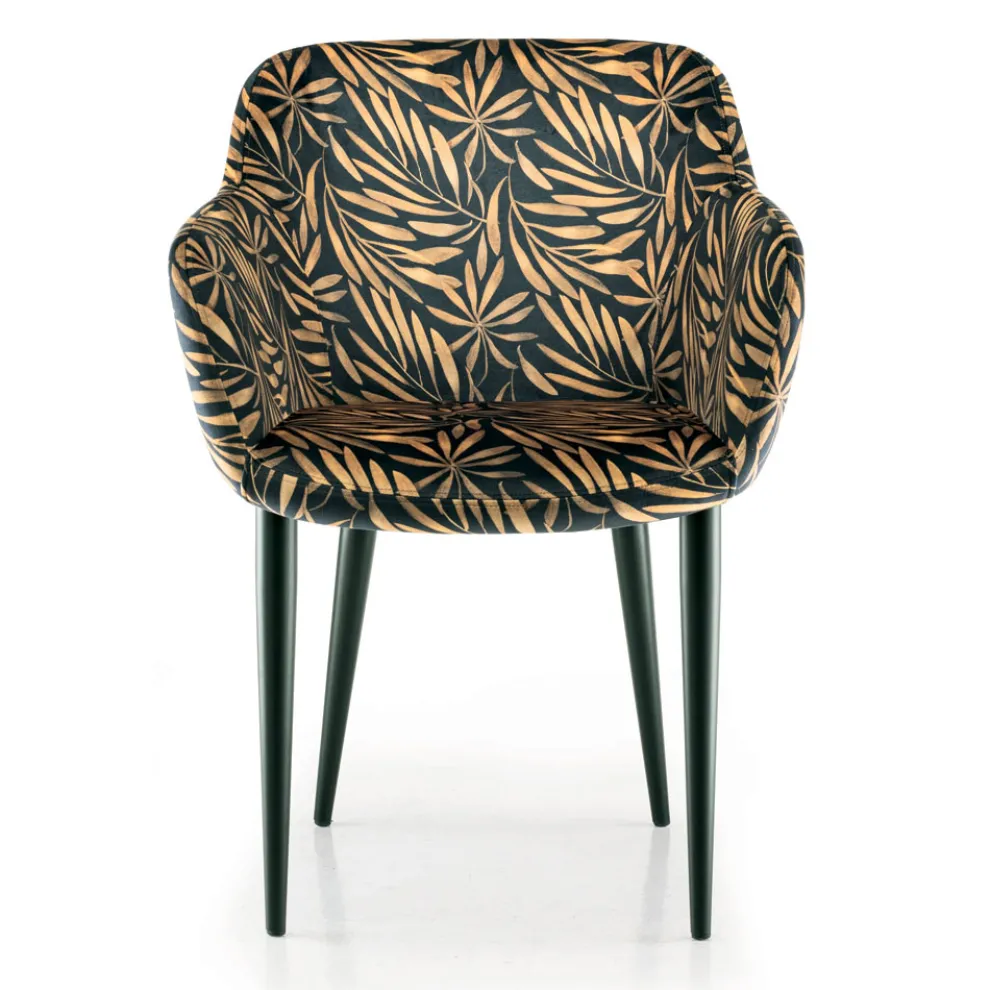 Esszimmerstuhl aus Stoff und Stahl, hergestellt in Italien, 4 Stück – Bardella