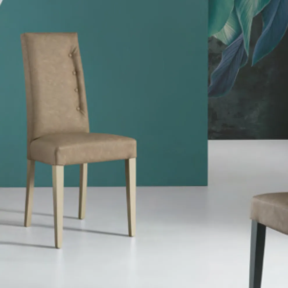 Esszimmerstuhl aus Ökoleder Nuvolata Made in Italy 2 Stück - Marta