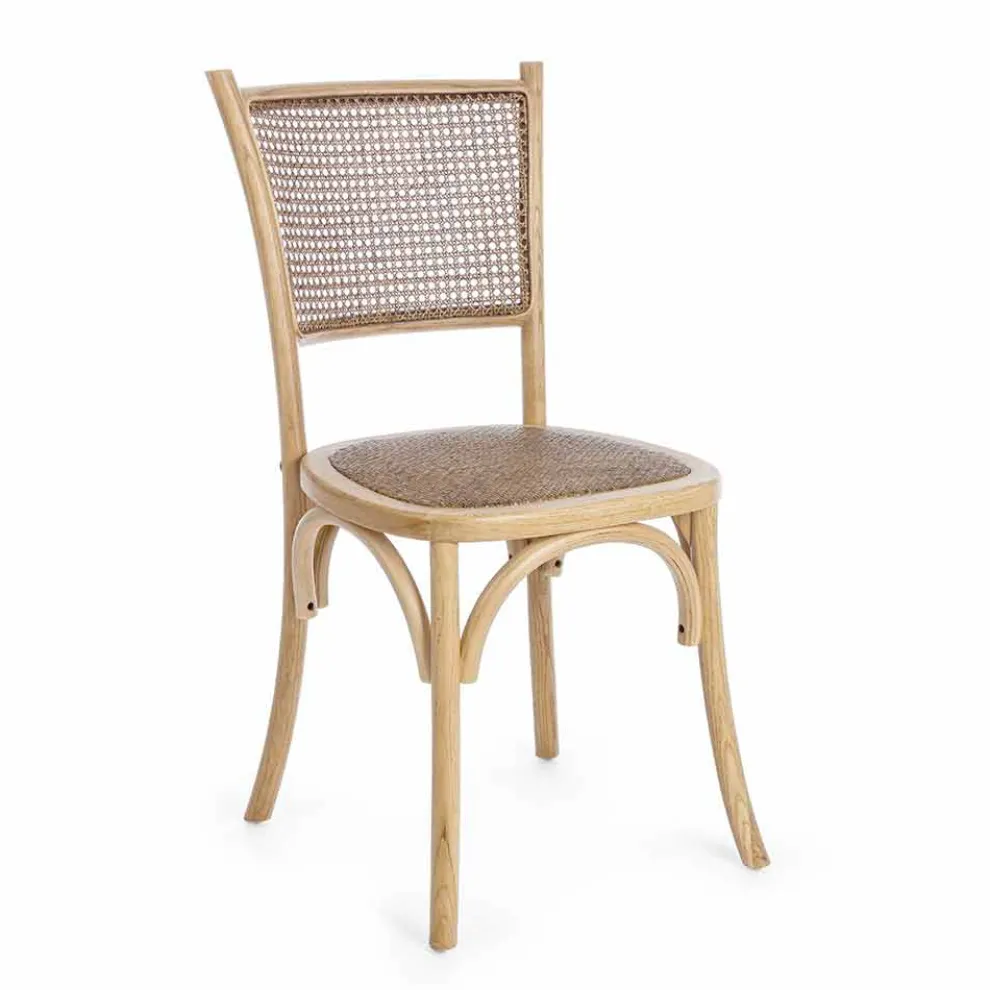 Esszimmerstuhl aus Rattan und Holz Klassisches Design Homemotion - Meridia