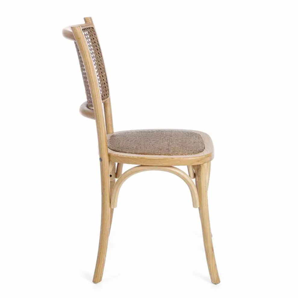 Esszimmerstuhl aus Rattan und Holz Klassisches Design Homemotion - Meridia