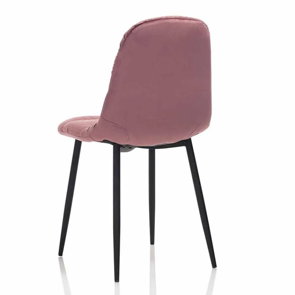 Esszimmerstuhl in Pink, Grau oder Aquamarin Samt, 4 Stück - Ciga