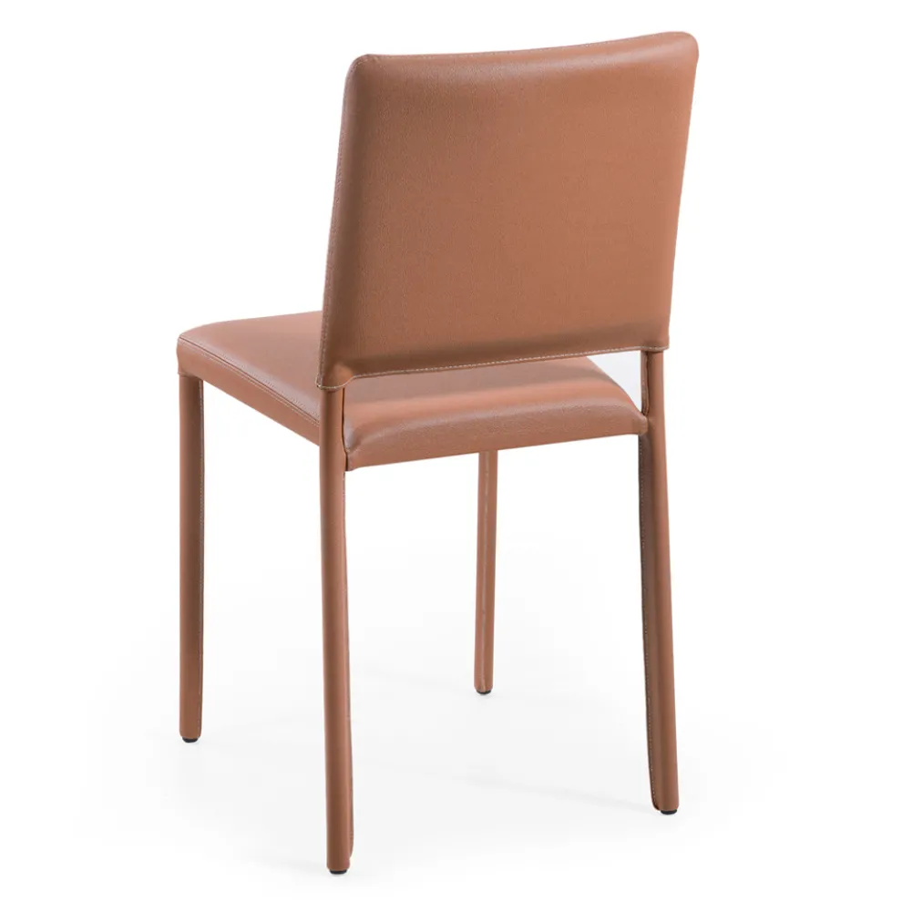 Esszimmerstuhl komplett gepolstert mit Öko-Leder, hergestellt in Italien – Pinguino