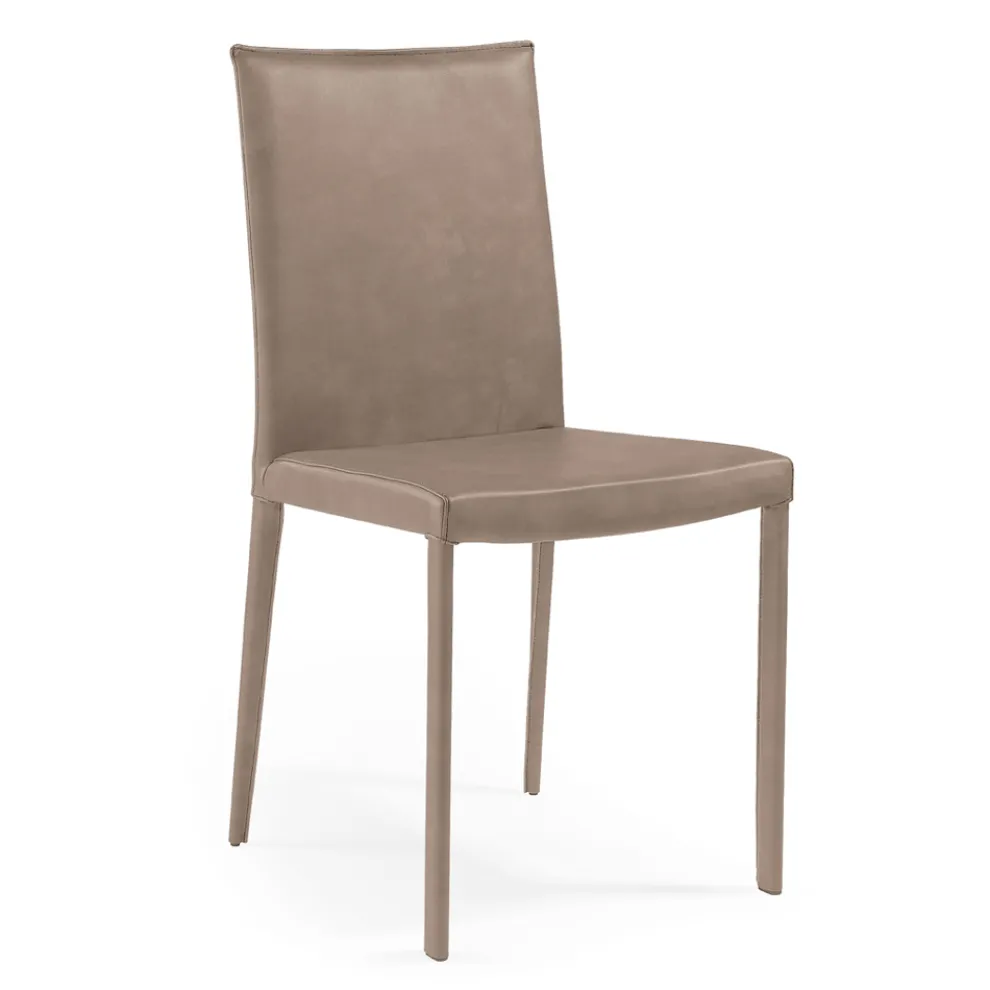 Esszimmerstuhl mit niedriger Rückenlehne aus Made in Italy-Stoff – Lenkräder