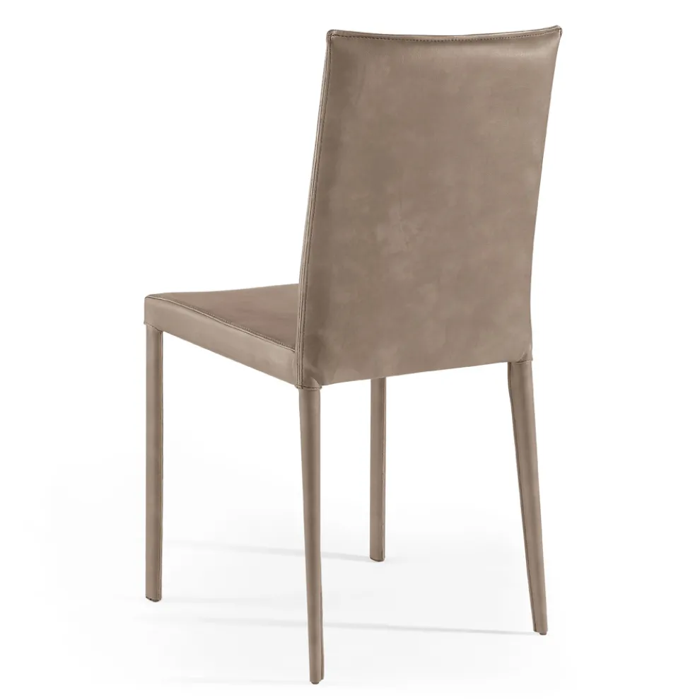 Esszimmerstuhl mit niedriger Rückenlehne aus Made in Italy-Stoff – Lenkräder