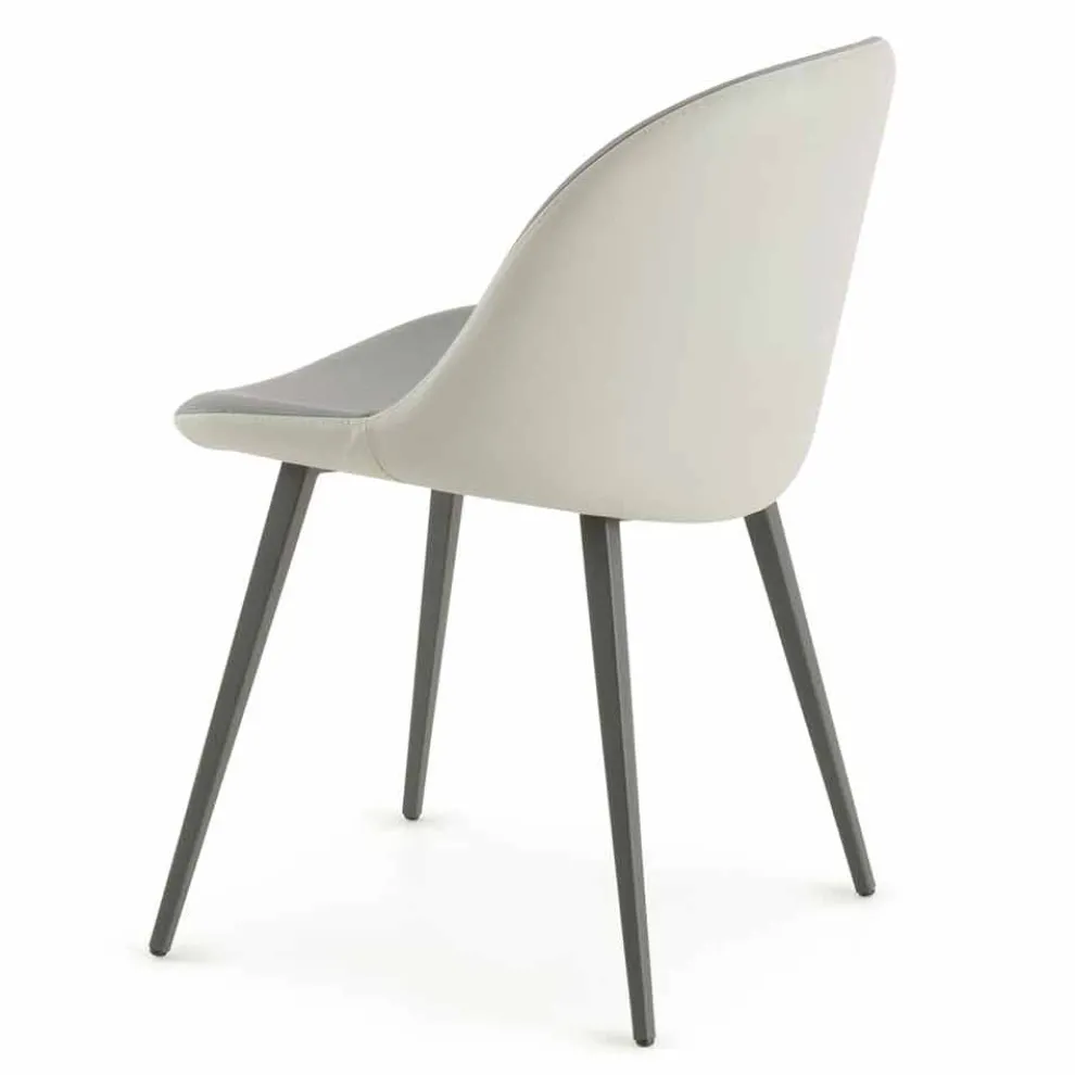 Esszimmerstuhl mit Ecoleather Sitz Made in Italy, 2 Stück - Nobelio