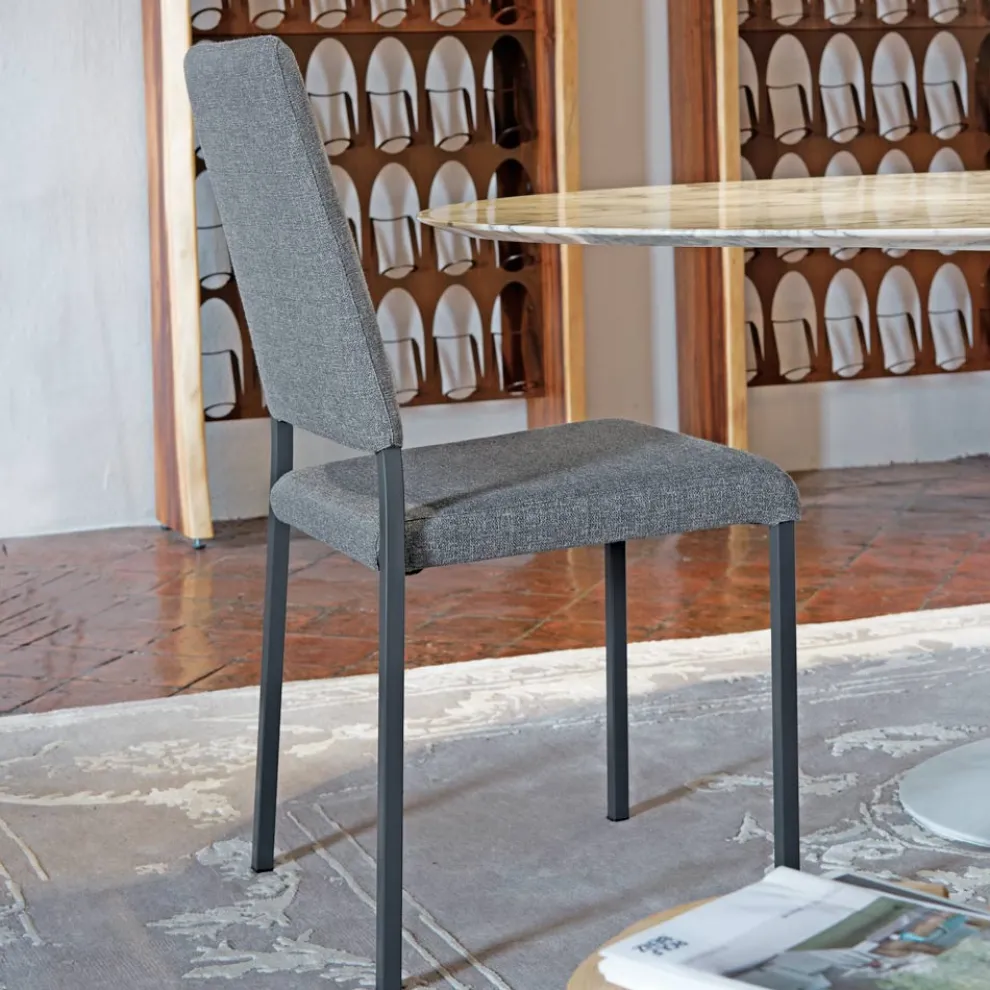 Esszimmerstuhl mit abnehmbarem Bezug, gepolstert mit Made in Italy-Stoff – Toyko