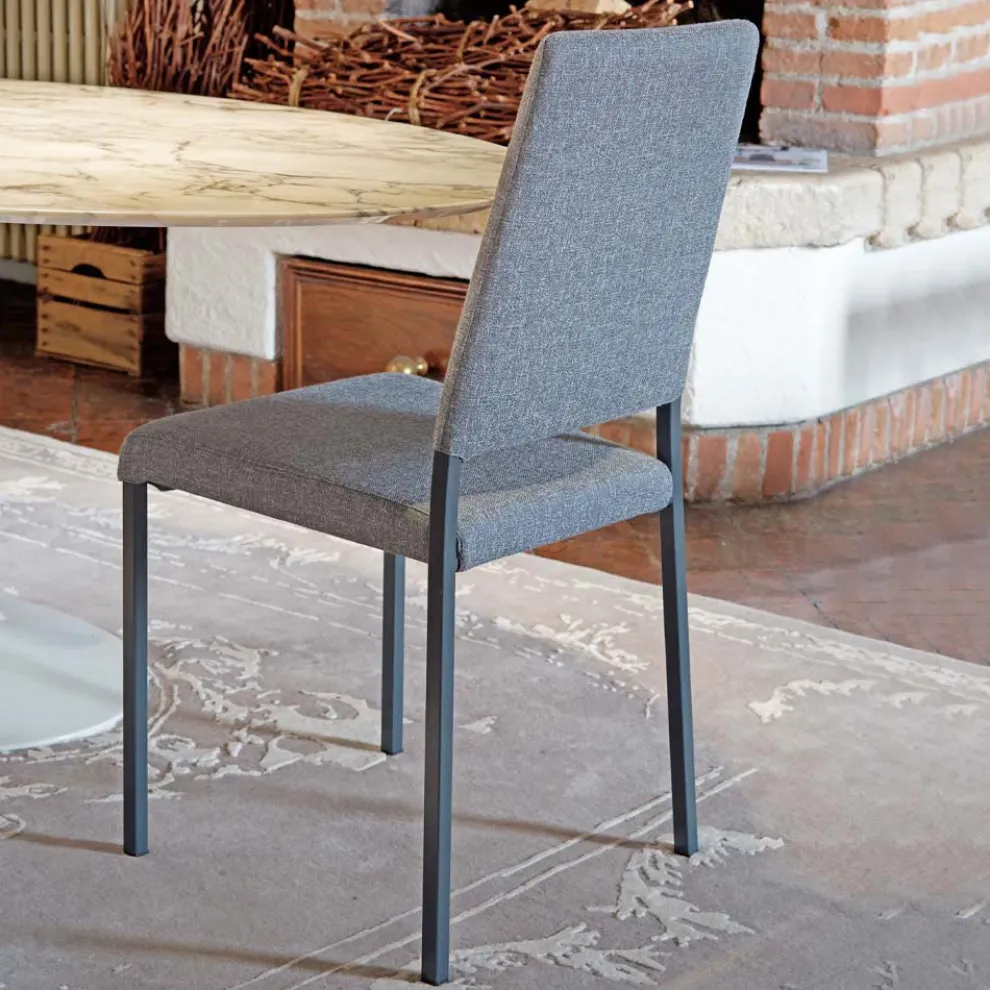 Esszimmerstuhl mit abnehmbarem Bezug, gepolstert mit Made in Italy-Stoff – Toyko