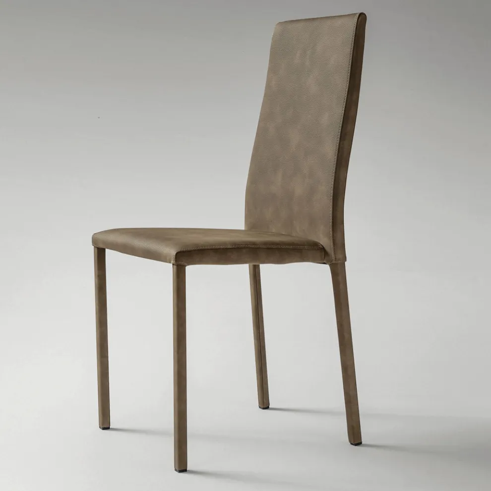 Esszimmerstuhl mit Ecoleather bezogen in Italien, 2 Stück - belgisch