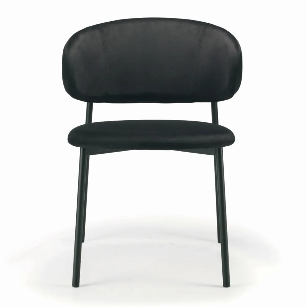 Esszimmerstuhl mit Sitz und Rückenlehne aus Samt, hergestellt in Italien – Livorno