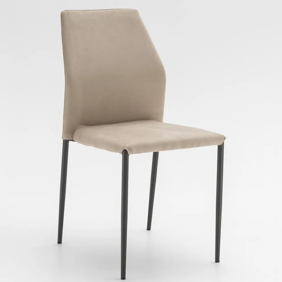 Esszimmerstuhl Sitzen in Mikrofaser Made in Italy, 2 Stück - Camelia