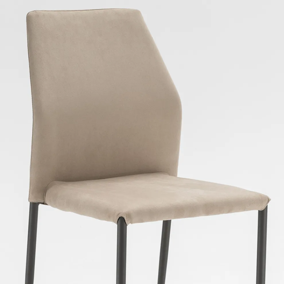 Esszimmerstuhl Sitzen in Mikrofaser Made in Italy, 2 Stück - Camelia