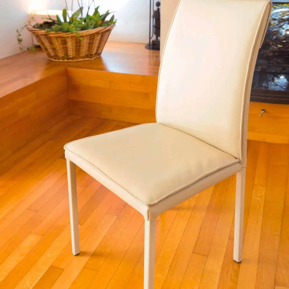 Esszimmerstuhl Turteltaube auf Kunstleder Bessie, made in Italy