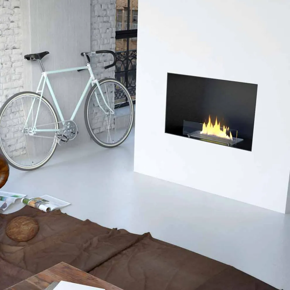 Ethanol Einbaukamin mit Schutzglas Hardy 90 Design