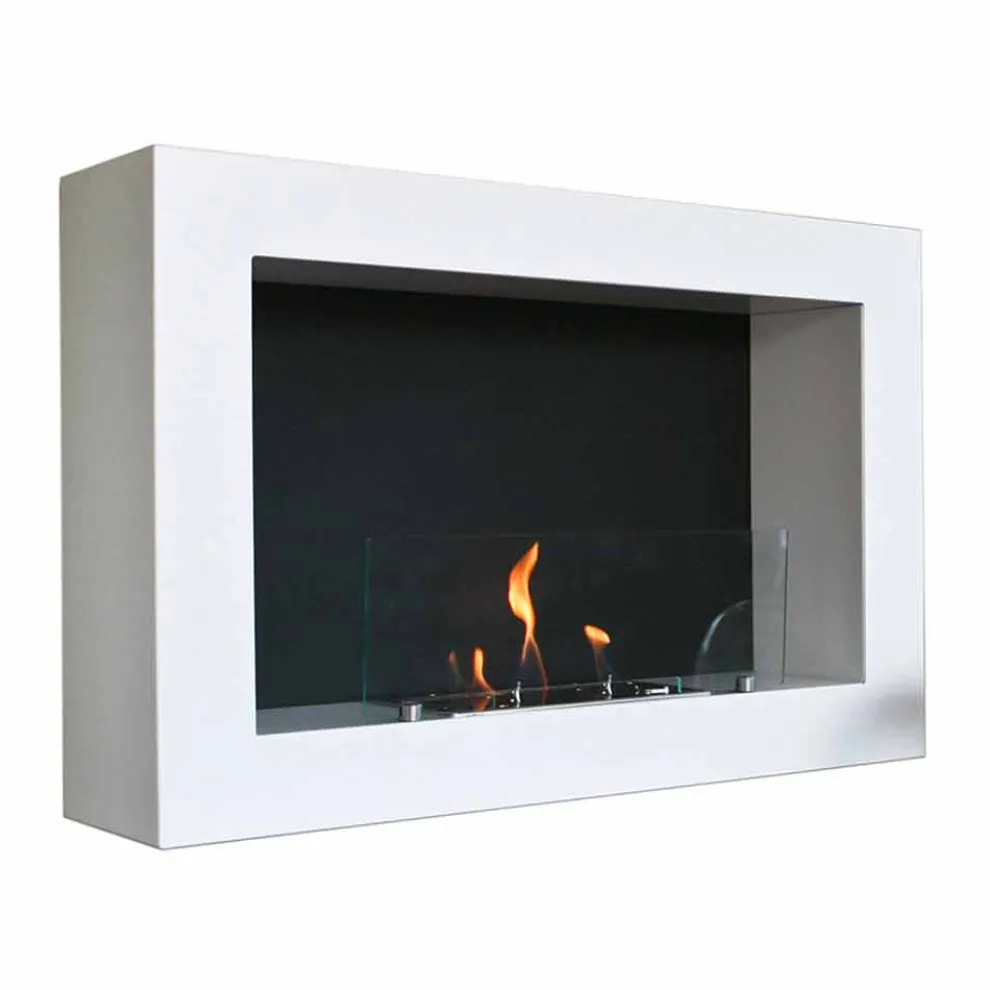 Ethanol Wandkamin BLAKE Design 16:9 Panorama mit Aromaterapie made in Italy