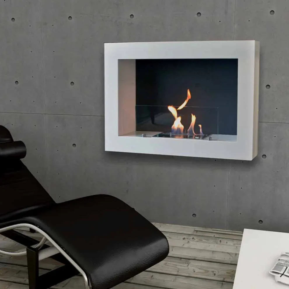 Ethanol Wandkamin BLAKE Design 16:9 Panorama mit Aromaterapie made in Italy