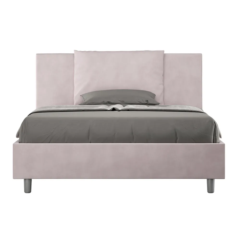 Bett 140x200 cm Kopfteil mit Mikrofaserkissen Made in Italy - Olympics