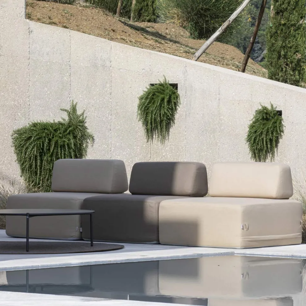 Quadratischer Outdoor-Sessel mit Stoffbezug Made in Italy - Lilium