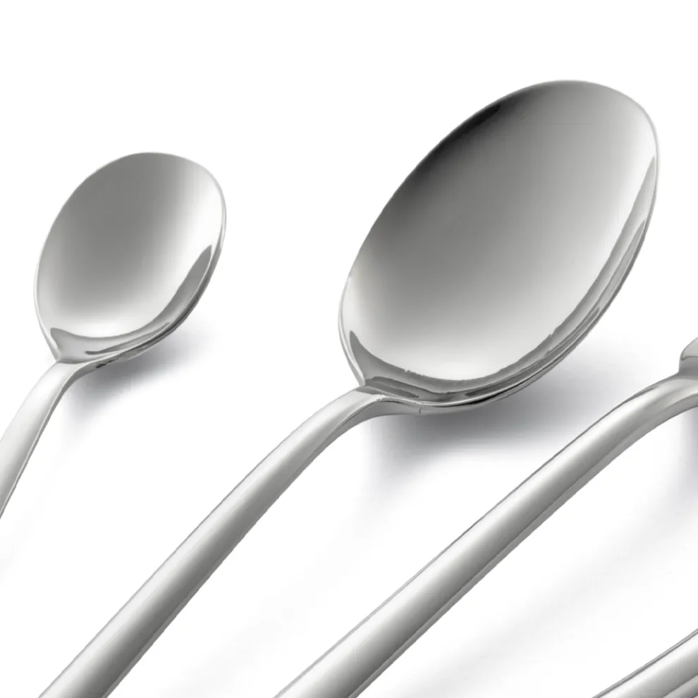 Quadratisches Design Besteckset aus poliertem Edelstahl 24 teilig - Bumbun